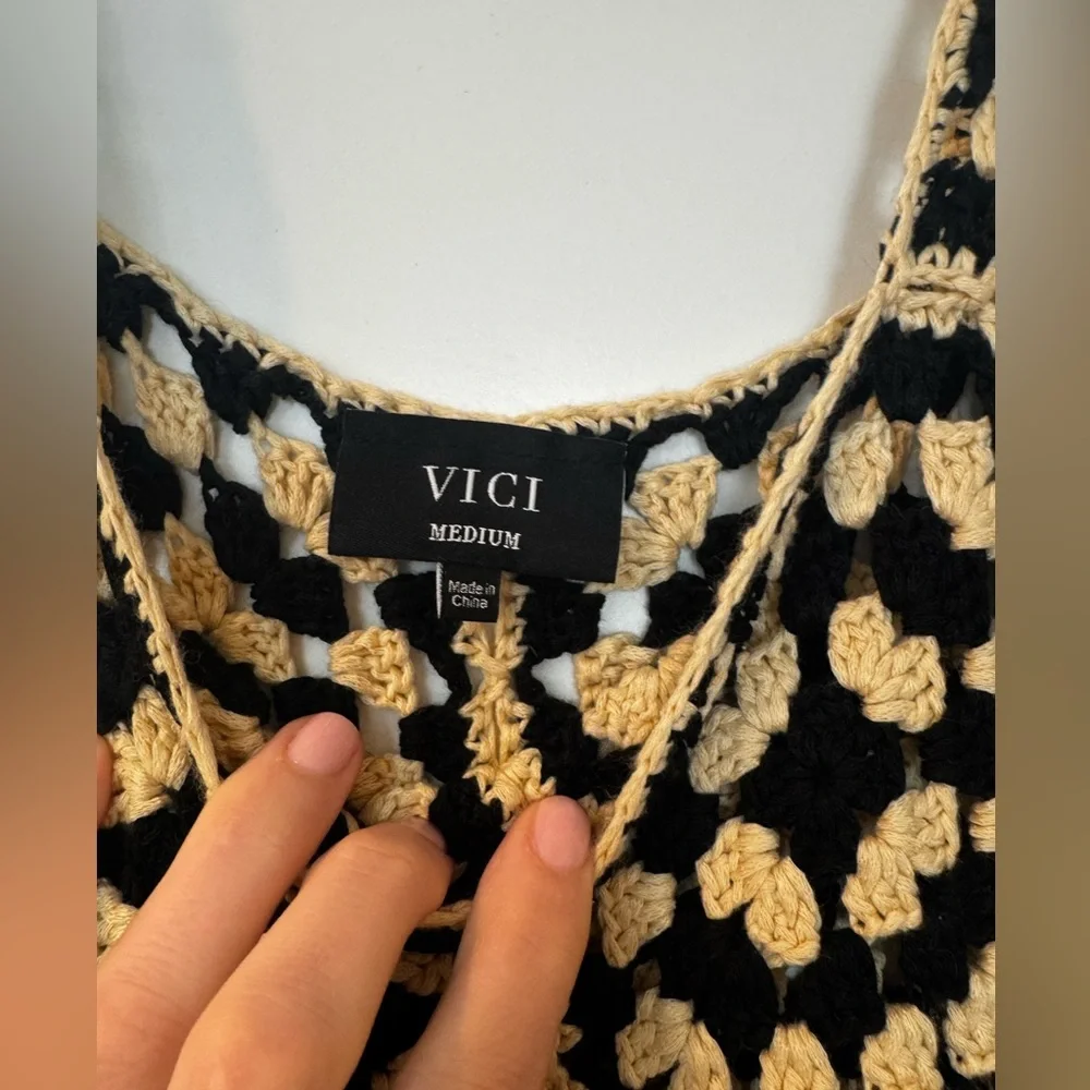 Solana Patchwork Crochet Mini Cover Up Dress - Picture 4 of 7